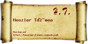 Heszler Tímea névjegykártya